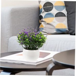 STOBAZA Realistic Fake Potted Plant Bonsai Artificial Greenery for Home Decor Small Fake Plant for Office