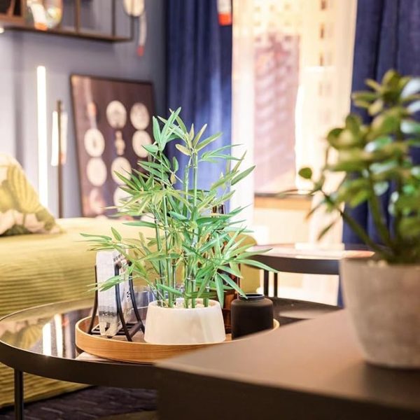 18 inch Tall White Potted Faux Bamboo Plant- Luxury Artificial Bamboo Tree in White Pot for Home, Office, Kitchen, Indoor Decor, Money Tree, Lucky Bamboo Tree. (Canadian Owned!) - Image 3