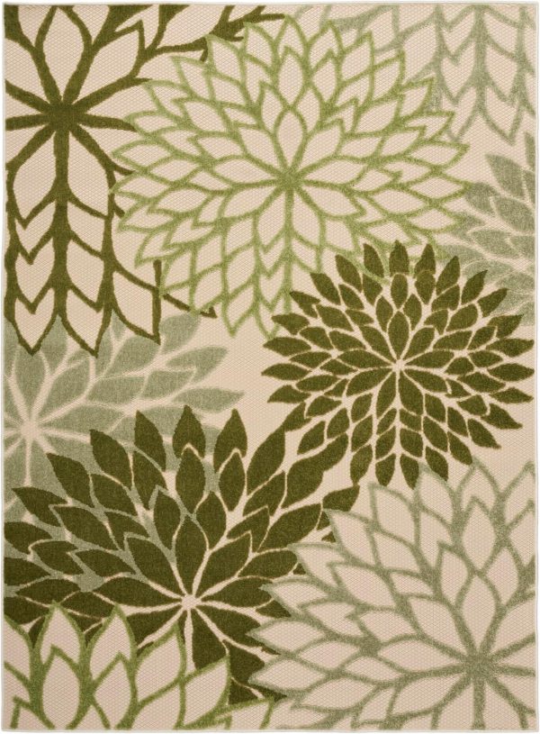 Nourison Aloha 4' x 6' Ivory Green Fabric Tropical Area Rug (4' x 6') - Image 3