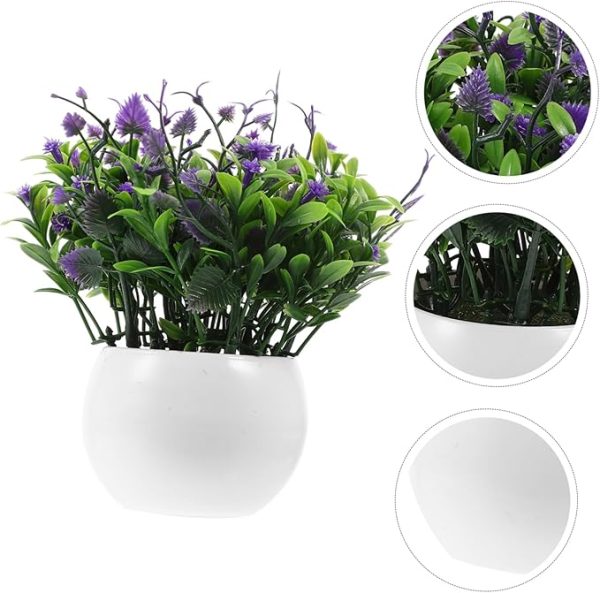 STOBAZA Realistic Fake Potted Plant Bonsai Artificial Greenery for Home Decor Small Fake Plant for Office - Image 5